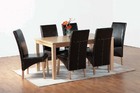 Belgravia Dining Set with Expresso Brown Faux Leather Chairs